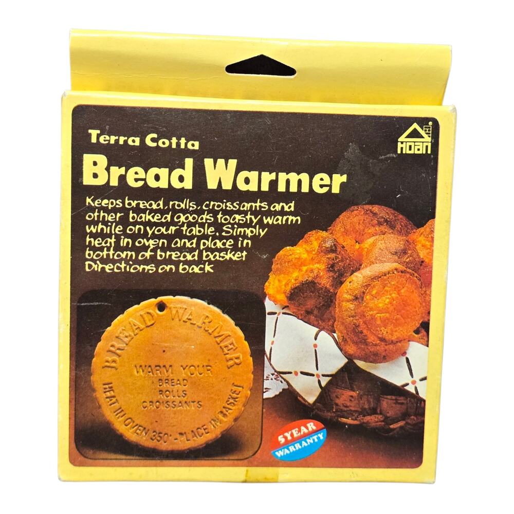Vintage Hoan Terra Cotta Bread Warmer - Natural Kiln Dried Clay Bakery Warmer